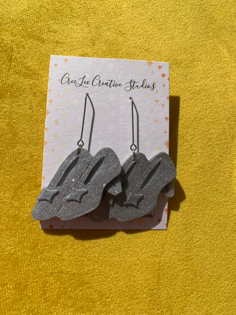 Wicked - Silver Slipper Earrings