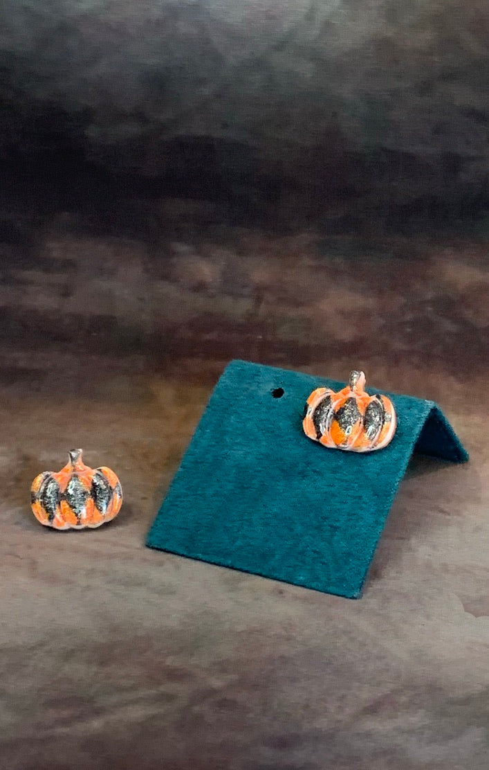 Spooky - Harlequin Pumpkin Earrings