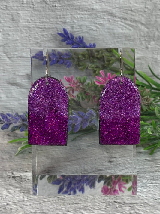 NEW * The Glittering Portal - Purple Arch Earrings