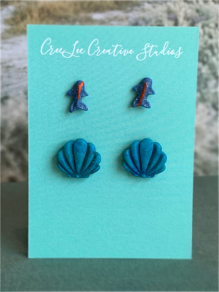 Seashells and Fish Stud Set