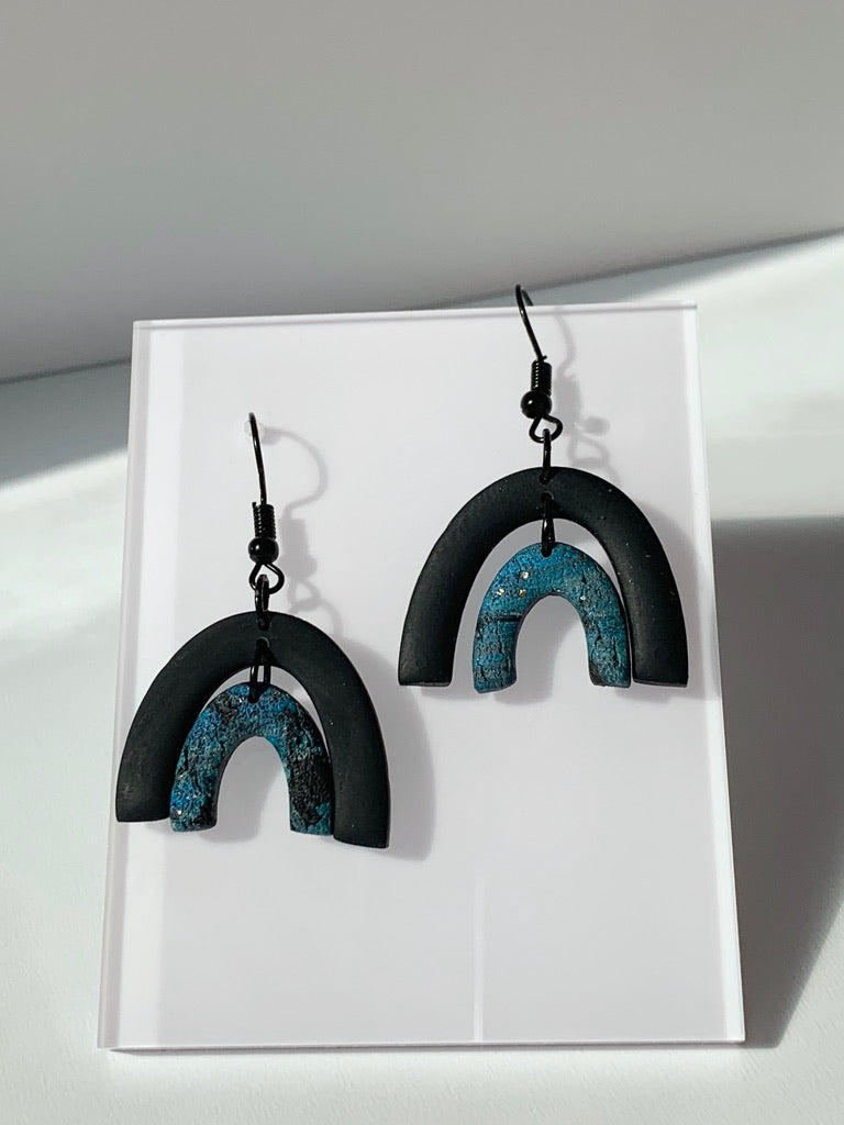 BOHO Blue Jean Arch Earrings