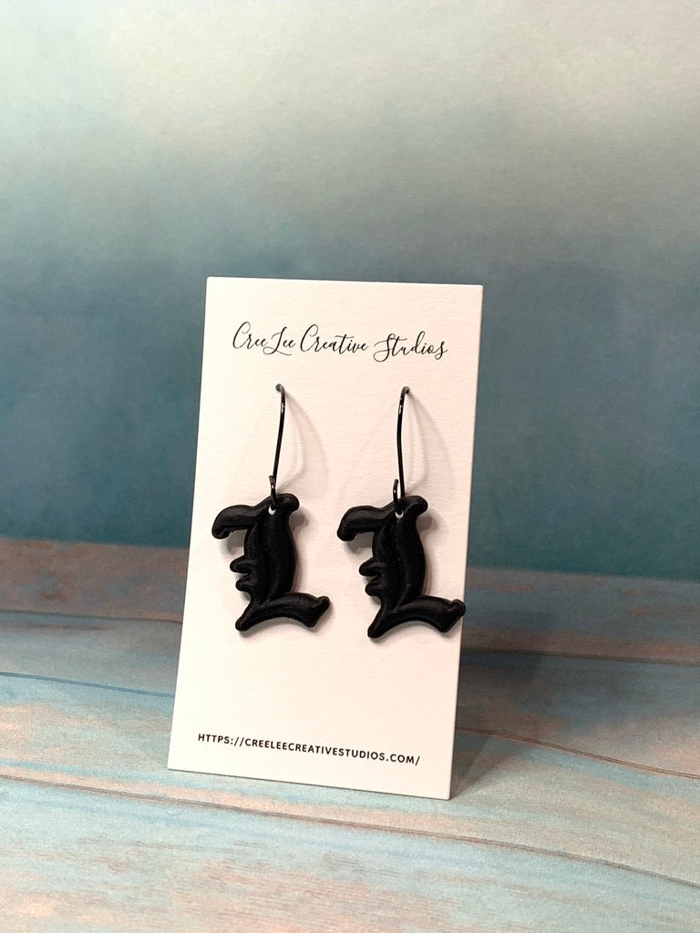 "L" Yeah! Earrings - Black