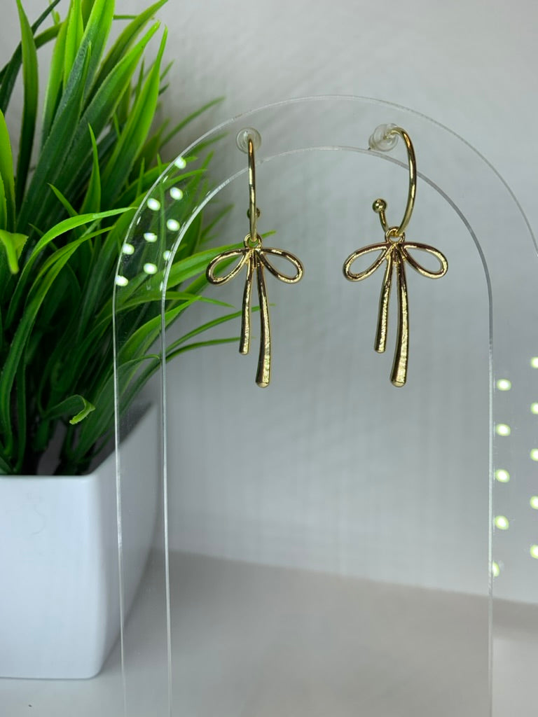 New - Bow Hoop Earrings – Gold & Silver Ribbon Hoops