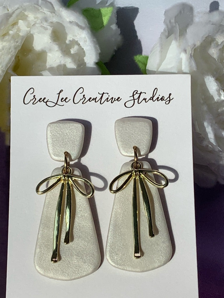 Fancy Everyday - Black or White Bow Earrings