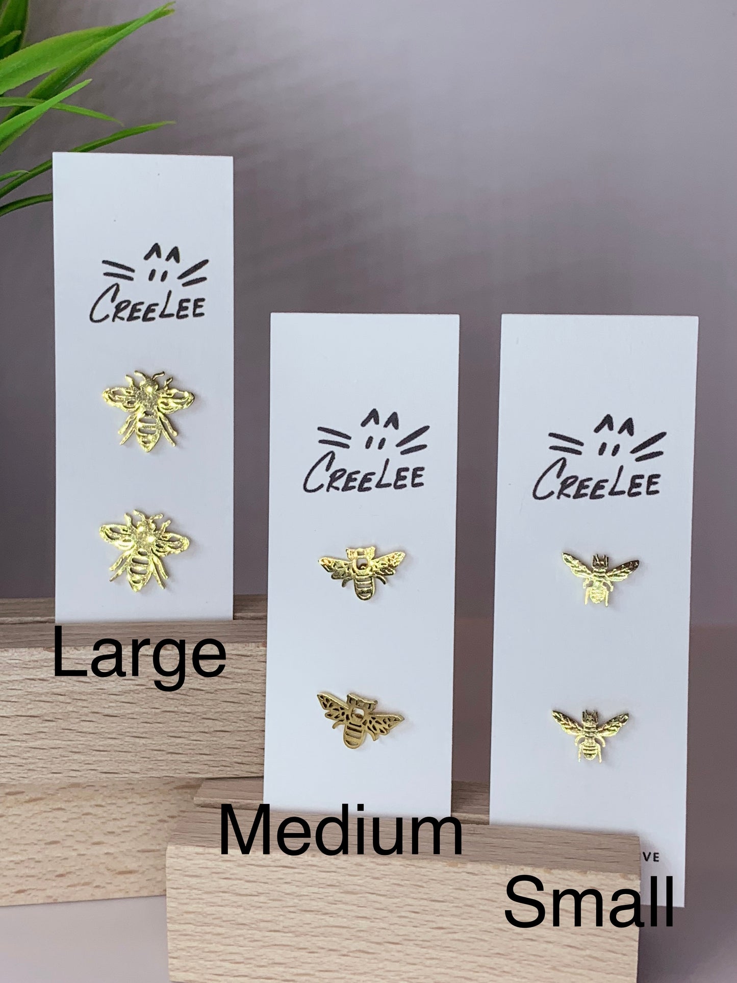 New - Bee Realness Stud Earrings – Stainless Steel Honey Bee Studs