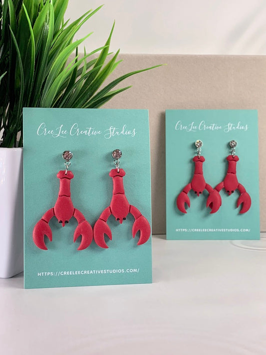 New - Lobster Roll Earrings – Handmade Coastal Lobster Dangle Earrings