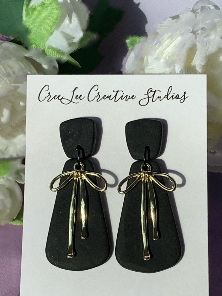 Fancy Everyday - Black or White Bow Earrings