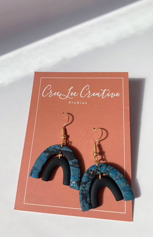 BOHO Blue Jean Arch Earrings