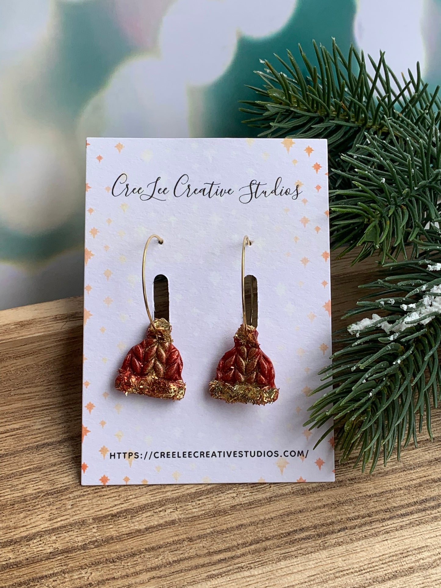 Winter - Knit Beanie Earrings — Cozy Winter Hoops