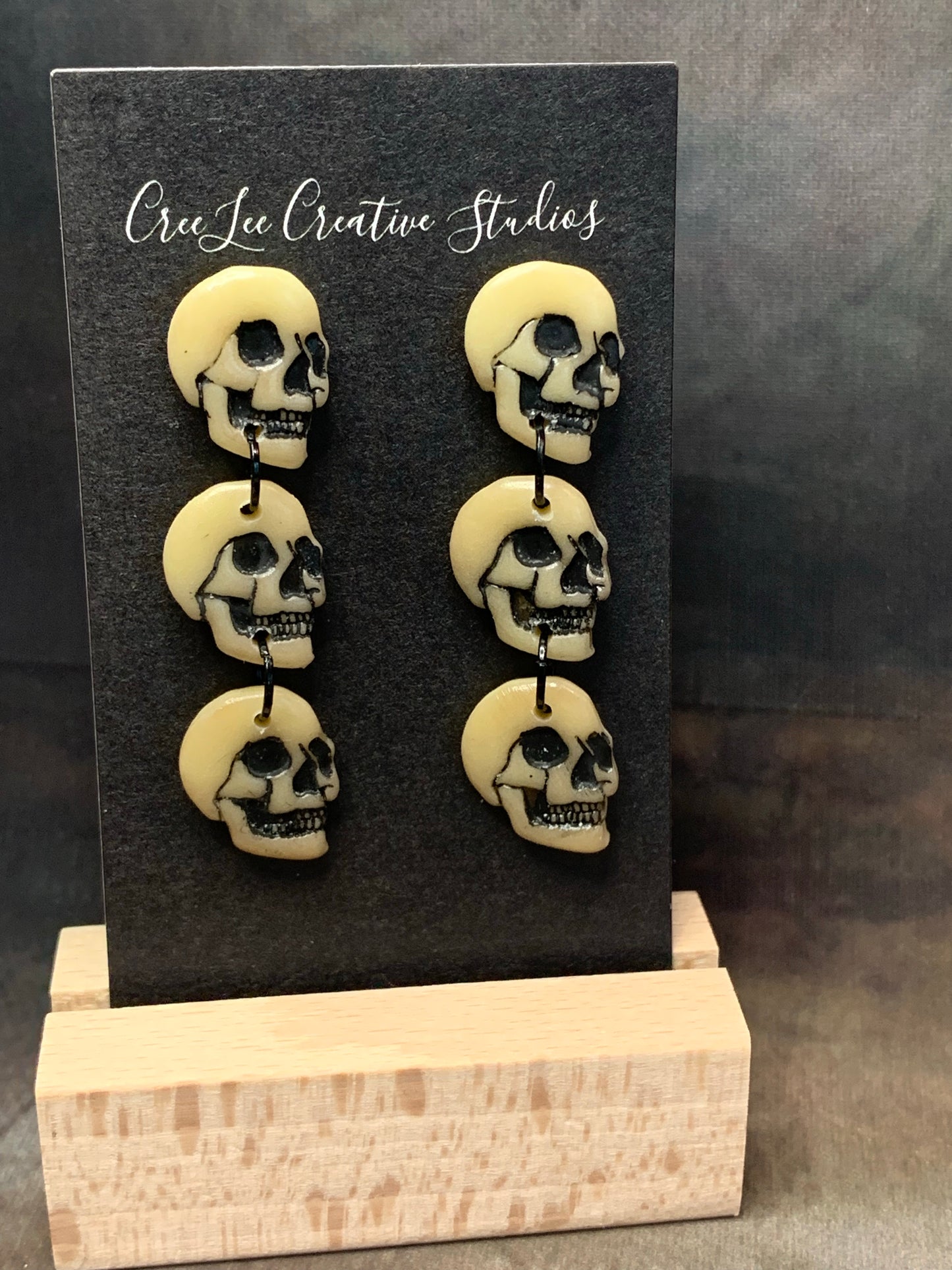 Spooky - Tiered Skull Earrings