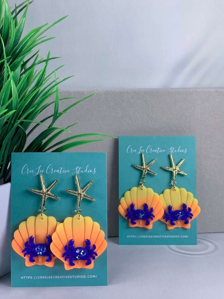 Radiant Reef Crab Earrings