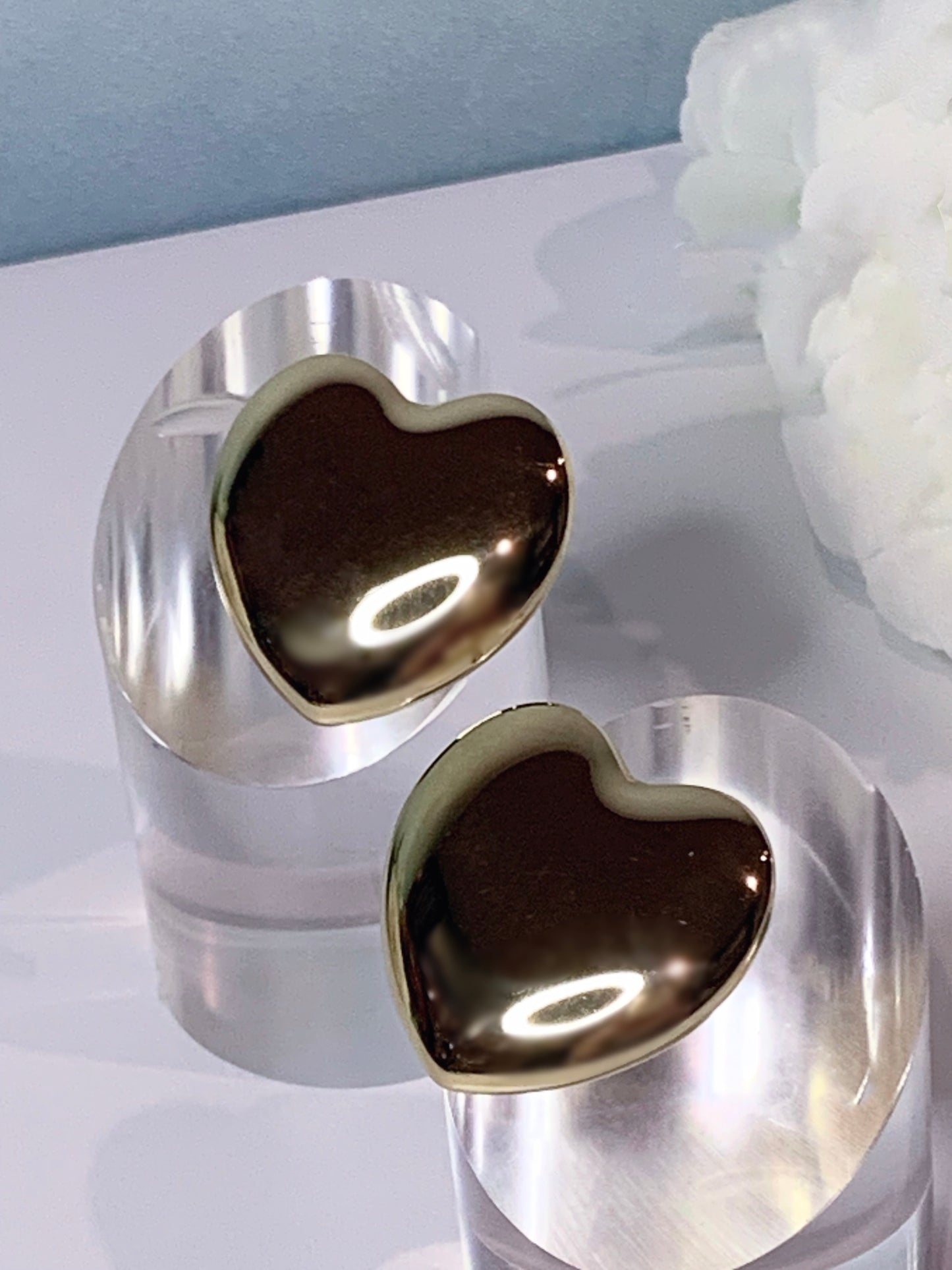 "New" Love - Chunky Heart Stud Earrings