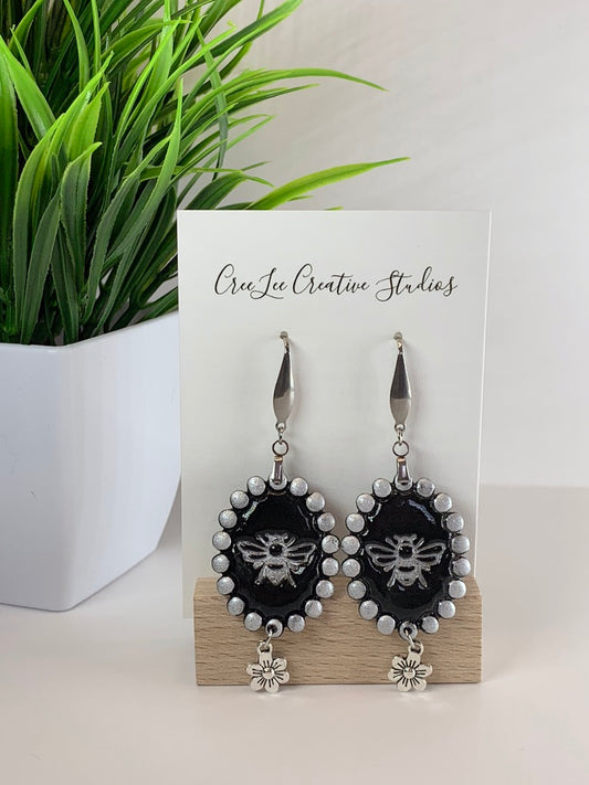 New - Noir Bee Earrings – Handmade Gothic Bee Dangle Earrings