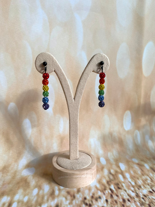 Rainbow & Crystal Earrings - Small