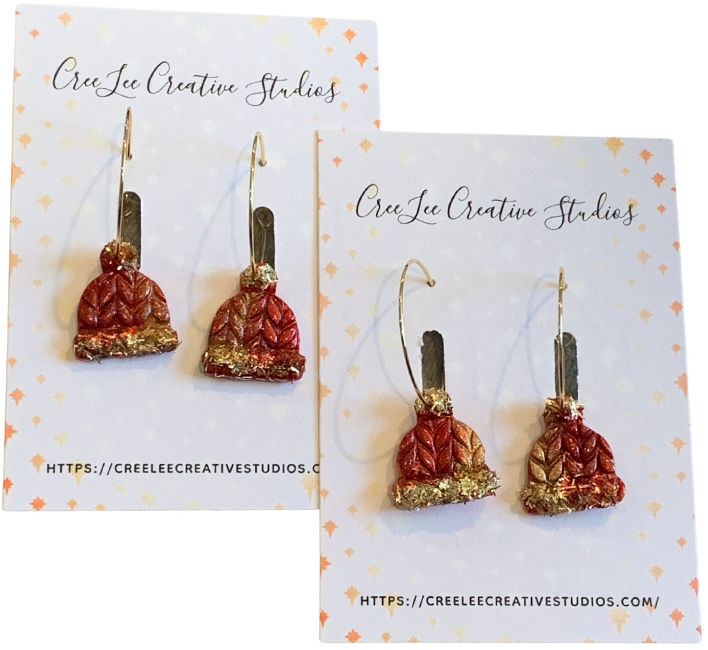 Winter - Knit Beanie Earrings — Cozy Winter Hoops