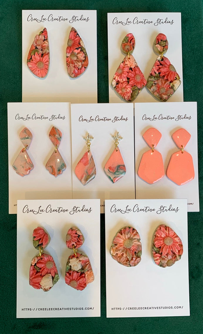 Flower Earrings - Vintage Peach Earring Collection