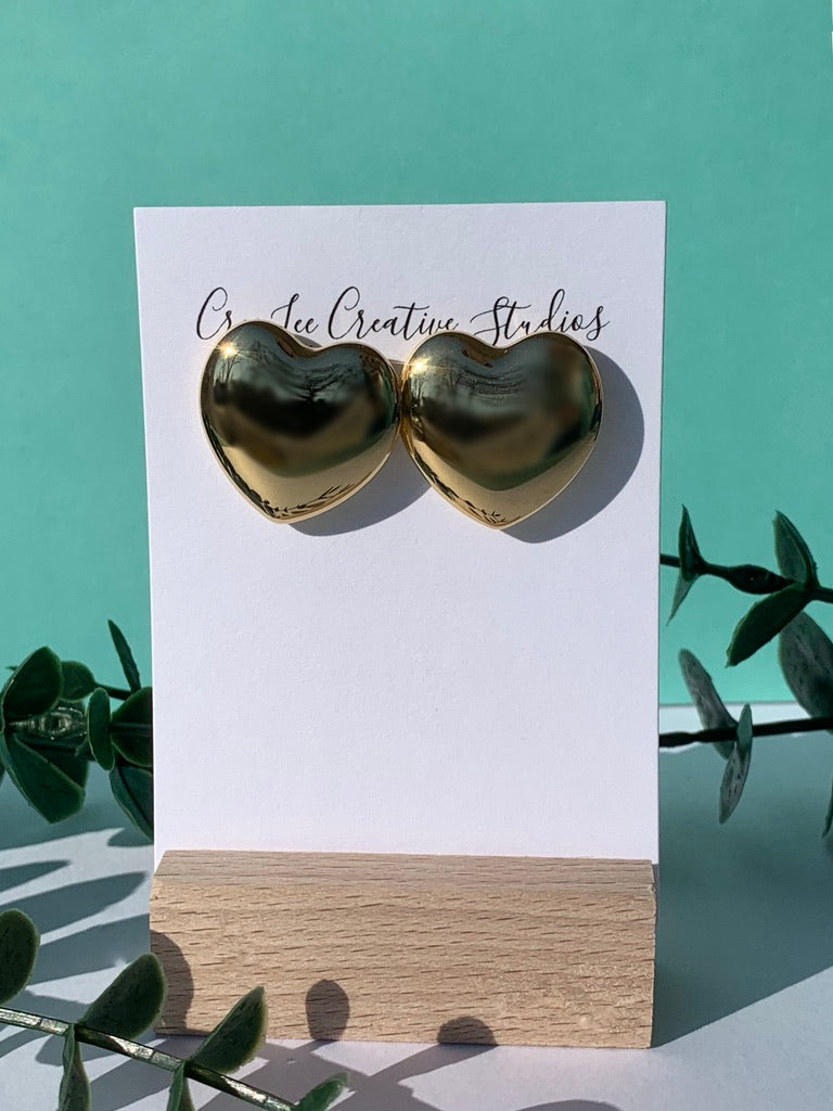Love - Chunky Heart Stud Earrings