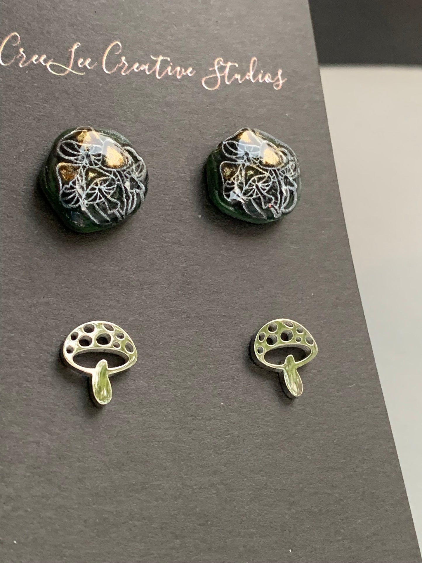 Spooky - Mushroom Stud Pack - Button Studs and Stainless Steel Studs