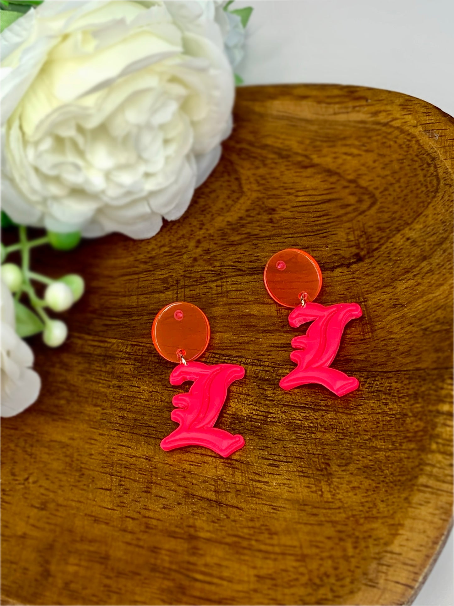 "L" Yeah! Earrings - Red or Hot Pink