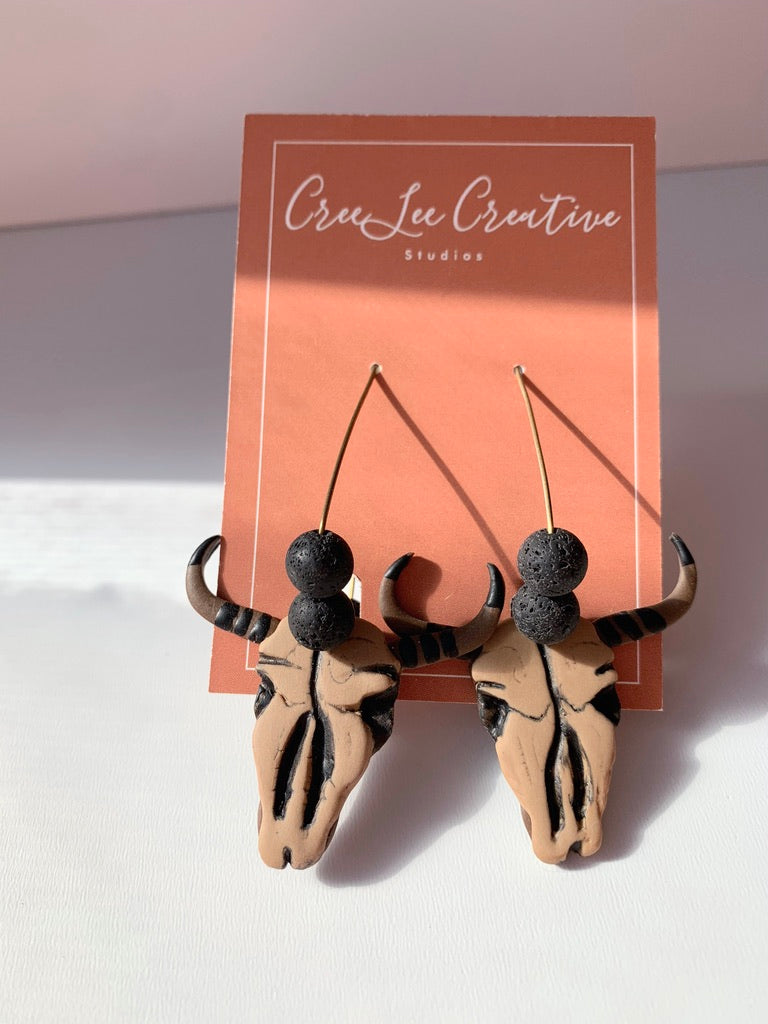 BOHO Bull Skull on Hoops