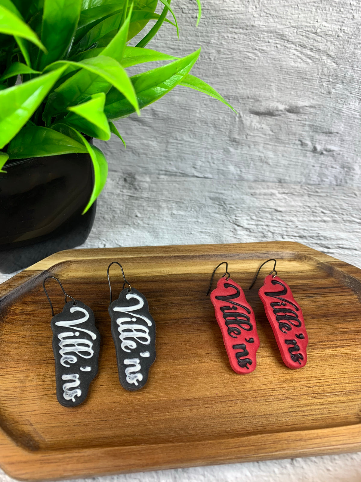 The Ville’ns — Louisville-Inspired Fan Polymer Clay Earrings