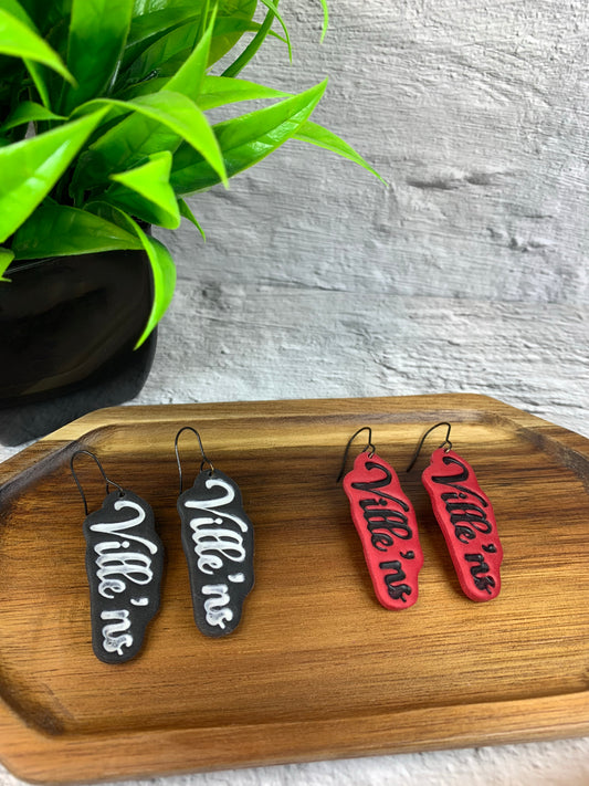 The Ville’ns — Louisville-Inspired Fan Polymer Clay Earrings