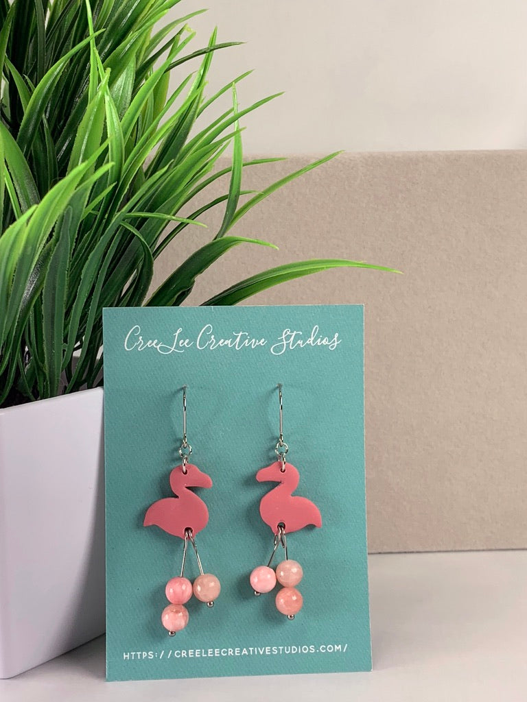 Flamingo Dangle Legs Earrings