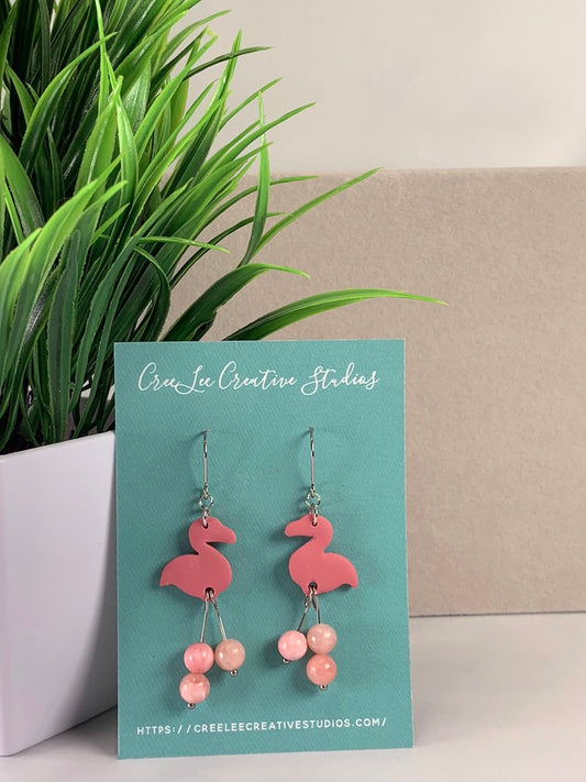 Flamingo Dangle Legs Earrings