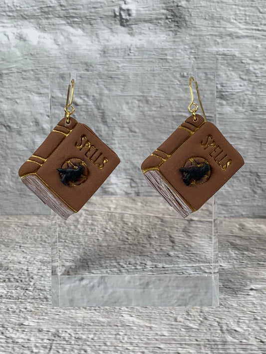 NEW * The Raven's Grimoire Earrings | Practical Magic Inspired Spellbook Jewelry