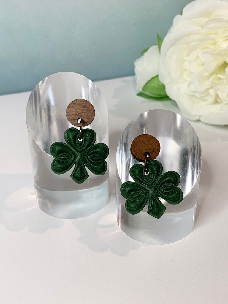 "New" Clover Leaf with Scroll Design Earrings