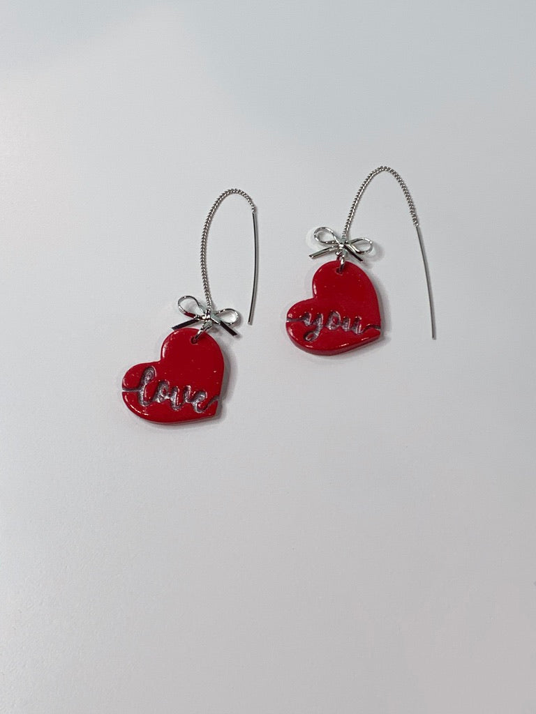 "New" Love You Heart Earrings