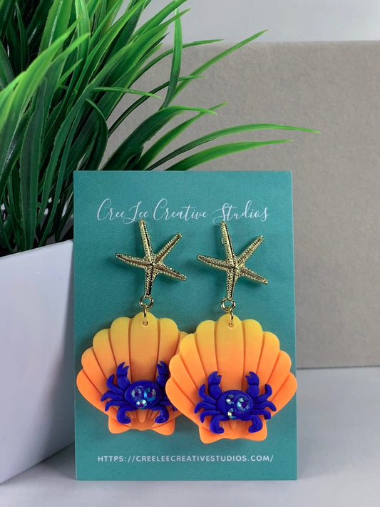 Radiant Reef Crab Earrings