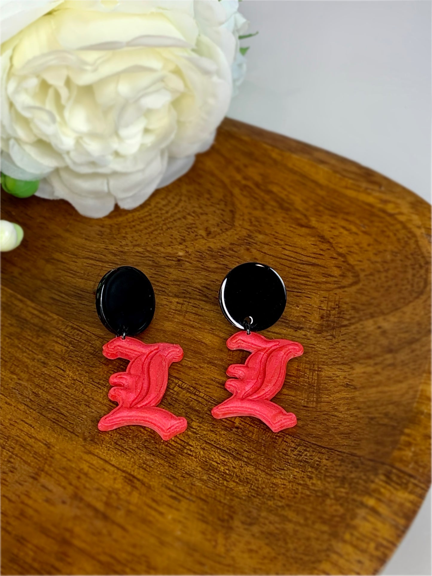 "L" Yeah! Earrings - Red or Hot Pink