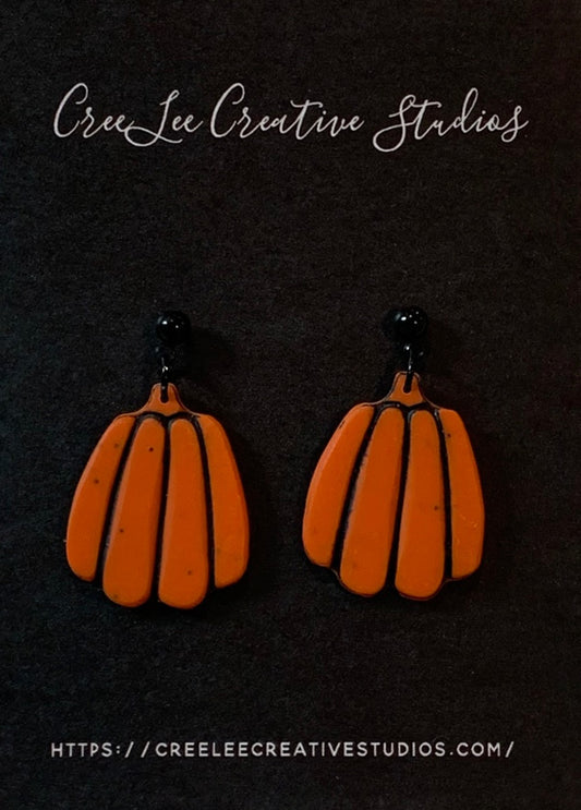 Orange Pumpkin Earrings - RESTOCKED