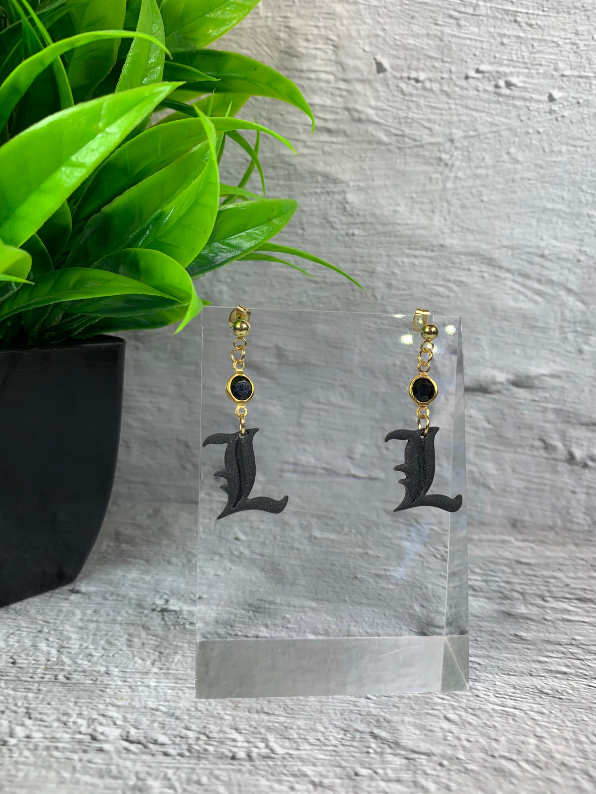 Little L, Big Energy — Red Gothic L Louisville-Inspired Dangle Earrings