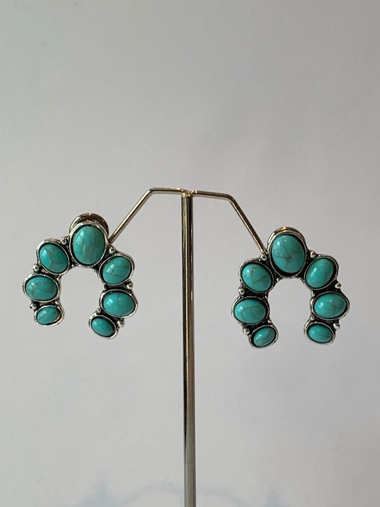 BOHO Turquoise Horseshoe Large Studs