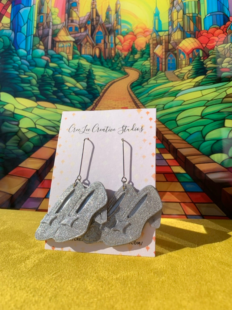 Wicked - Silver Slipper Earrings