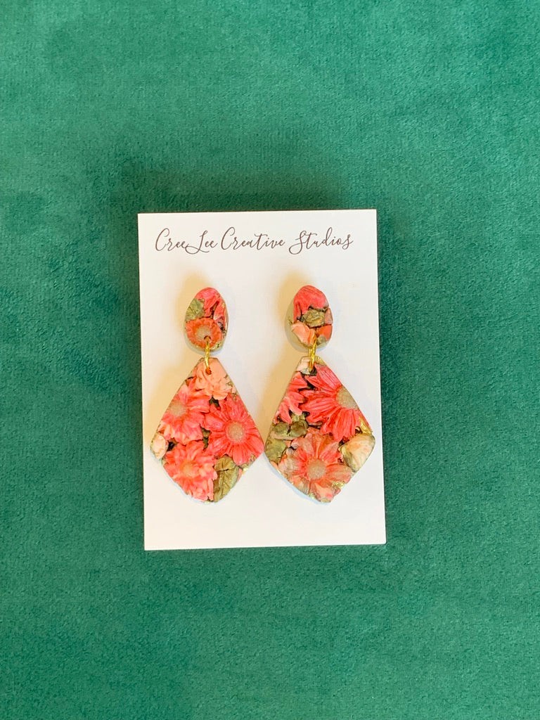 Flower Earrings - Vintage Peach Earring Collection