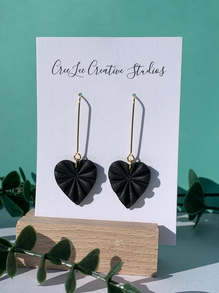 Love Black Heart Burst Earrings