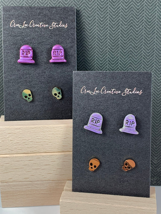 Spooky - Tombstone + Skull Stud Pack