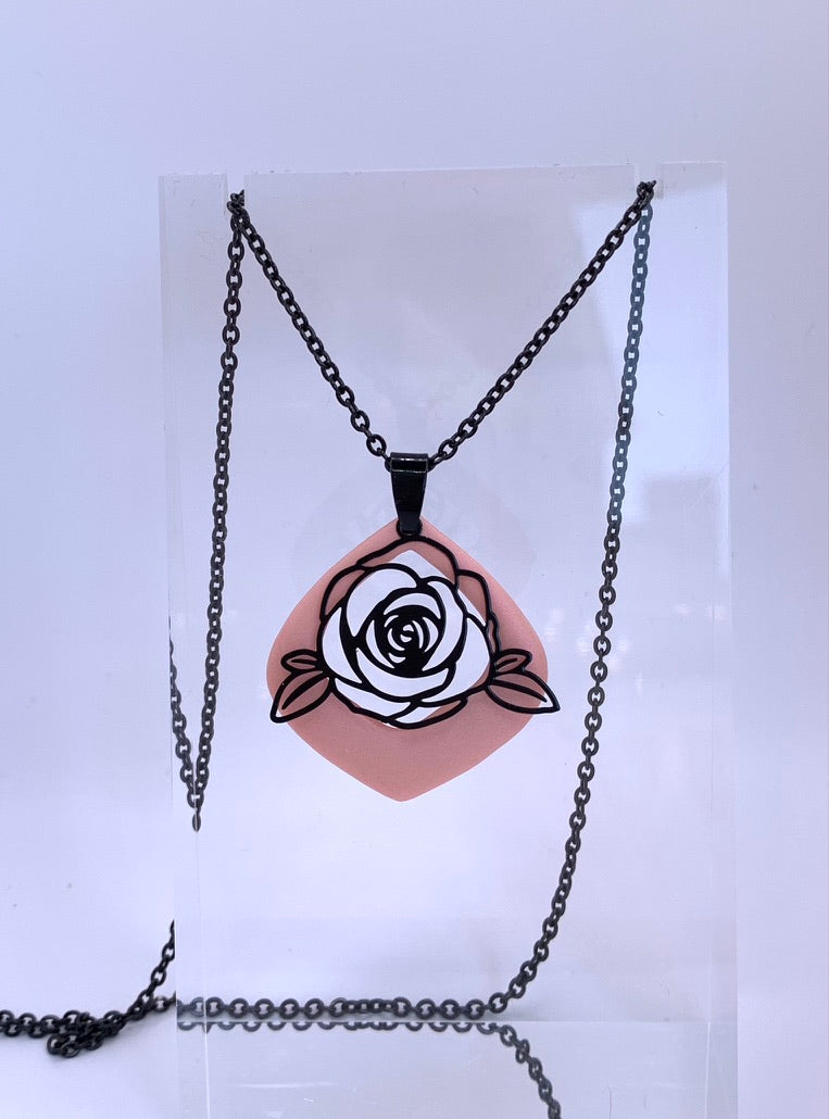 Flower - Black Rose Necklace