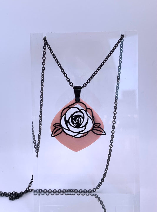 Flower - Black Rose Necklace