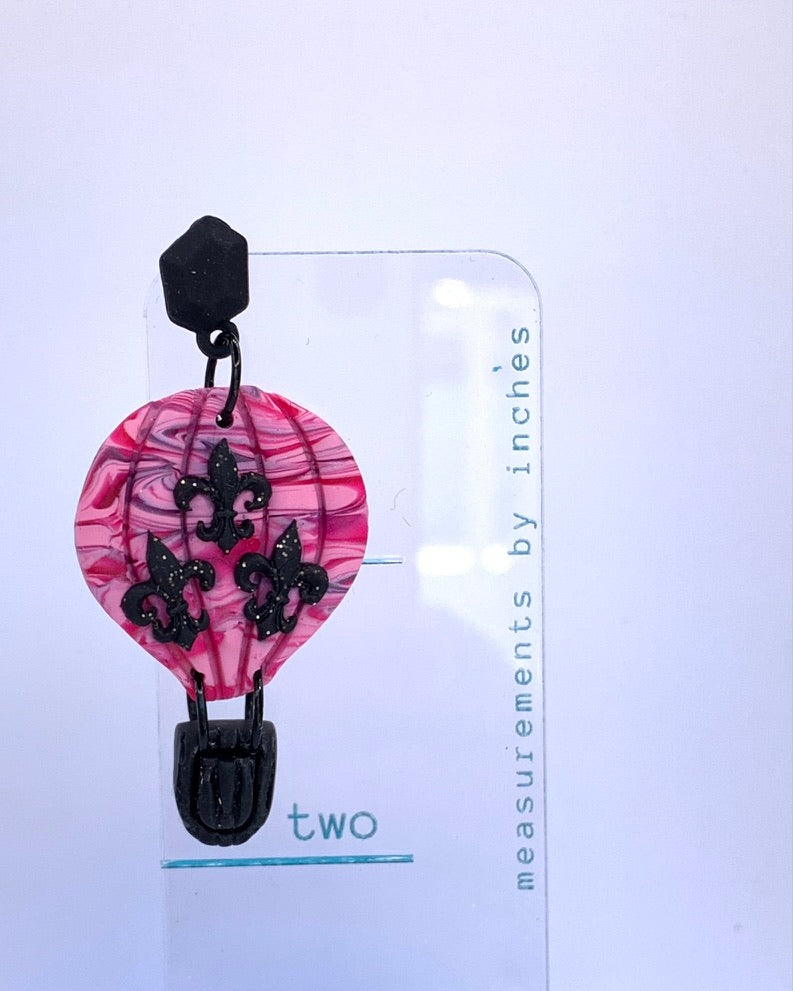 Balloon Festival - Fleur-de-lis Hot Air Balloon Earrings