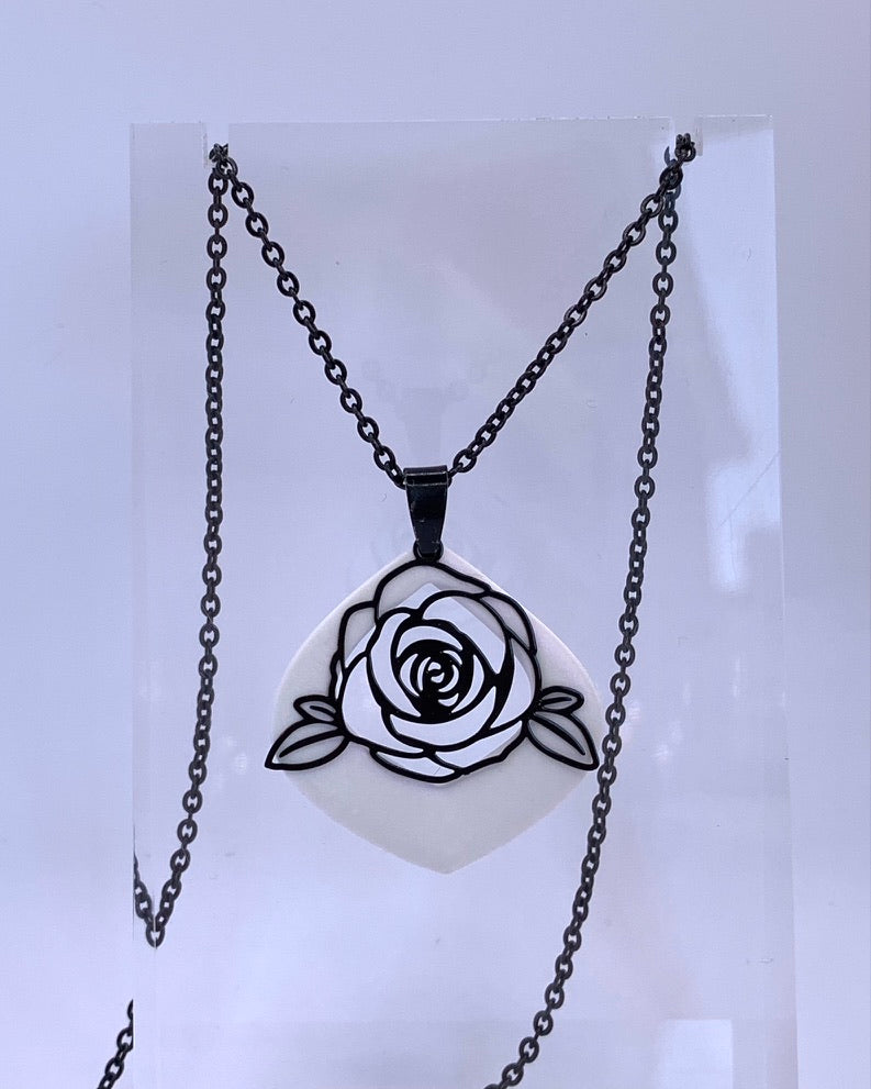 Flower - Black Rose Necklace